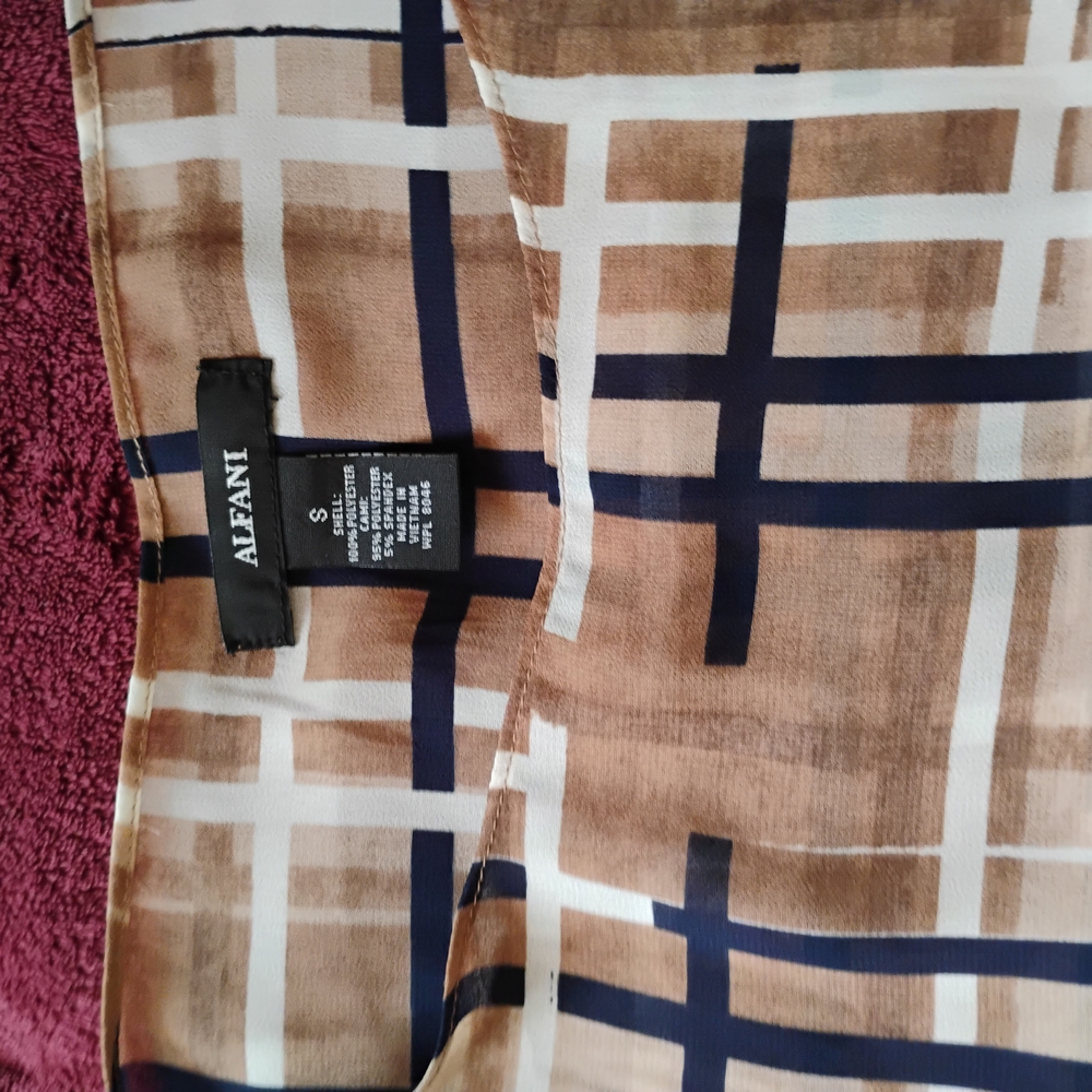 Alfani Brown and Black Geometric Skirt